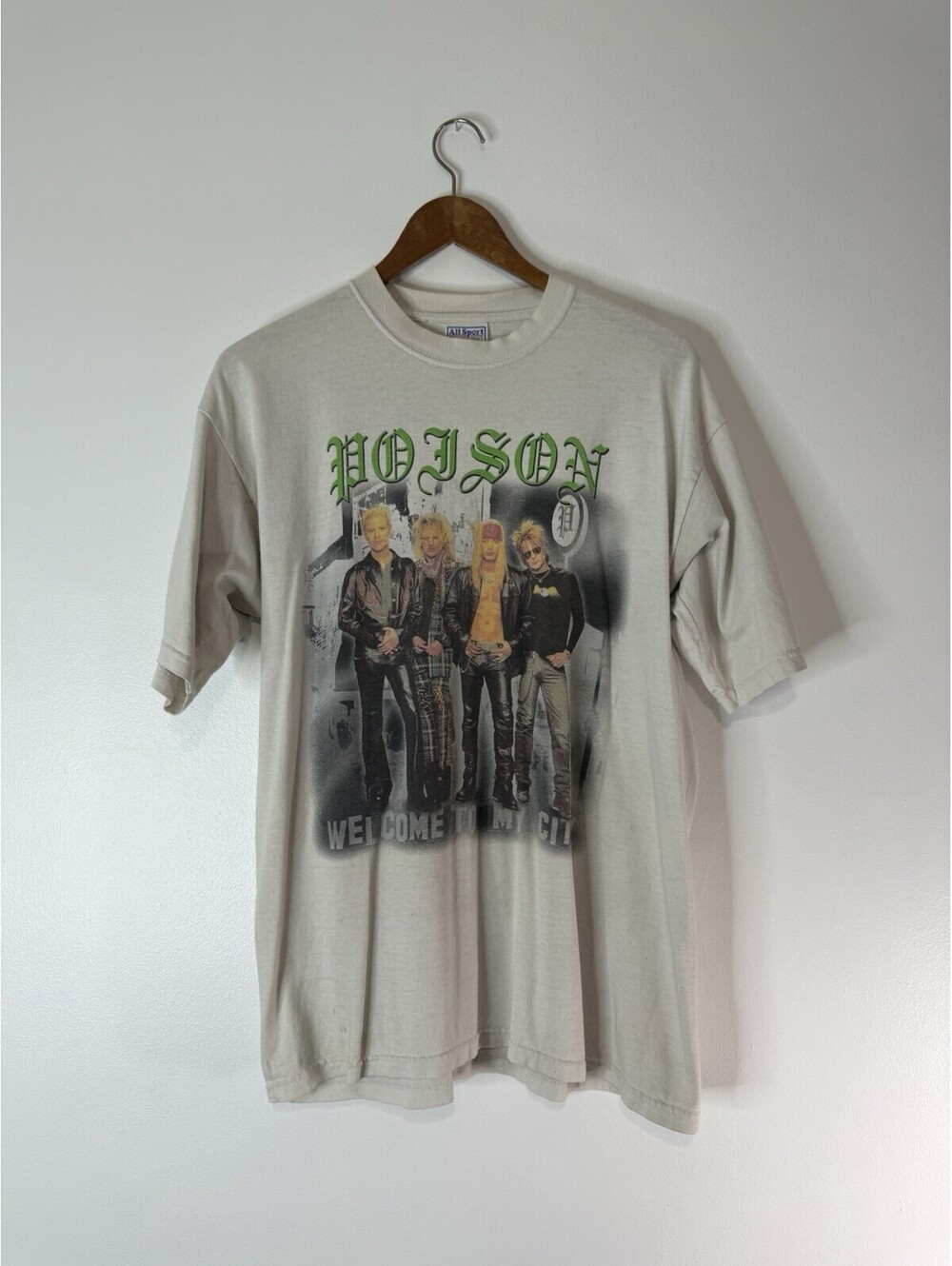 Vintage Poison Welcome to My City Tour T-Shirt Large White